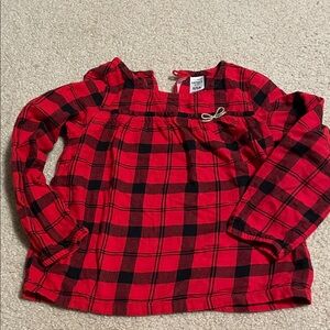 Carter's Red and Black Plaid Kids Blouse